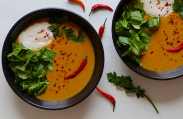 Vegan carrot coconut soup